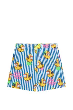 White swimsuit with all-over car print SAINT BARTH KIDS | JEA000100857L